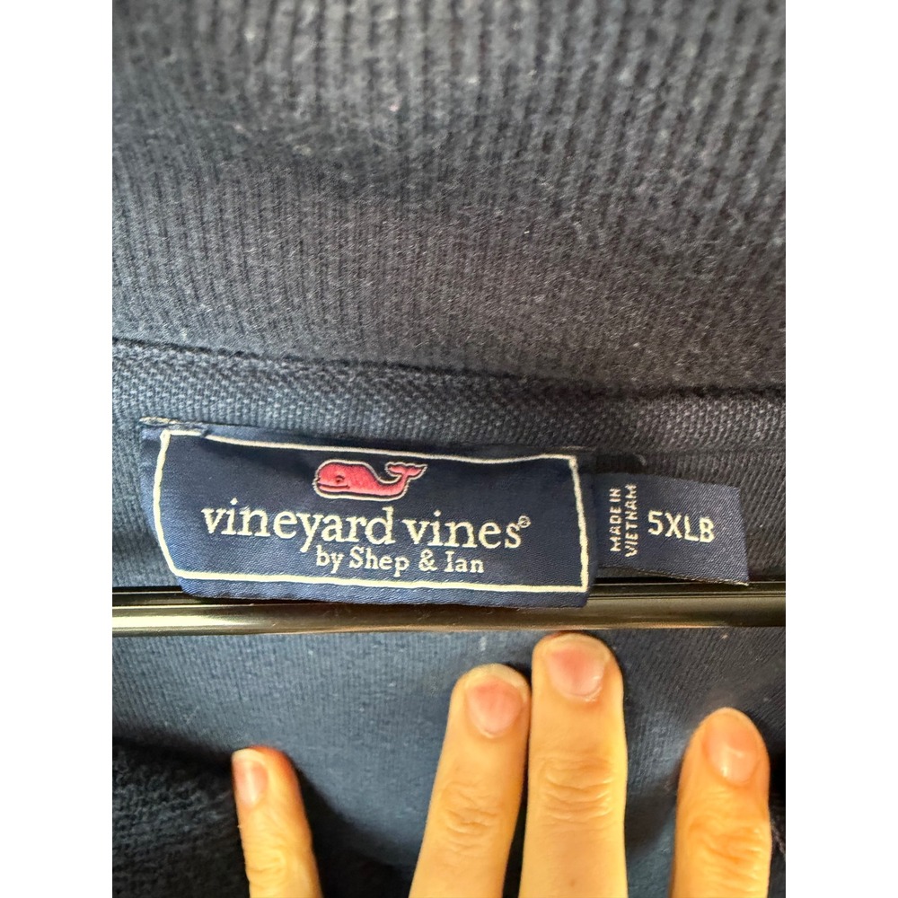 Vineyard Vines Mens 5XLB Navy Blue Salt Washed Shep Shirt Quarter Zip Pullover - Picture 5 of 6